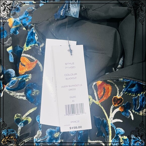 FRENCH CONNECTION Avery Burnout Velvet Keyhole Mini Dress - Size 6 / NWT - Picture 10 of 12